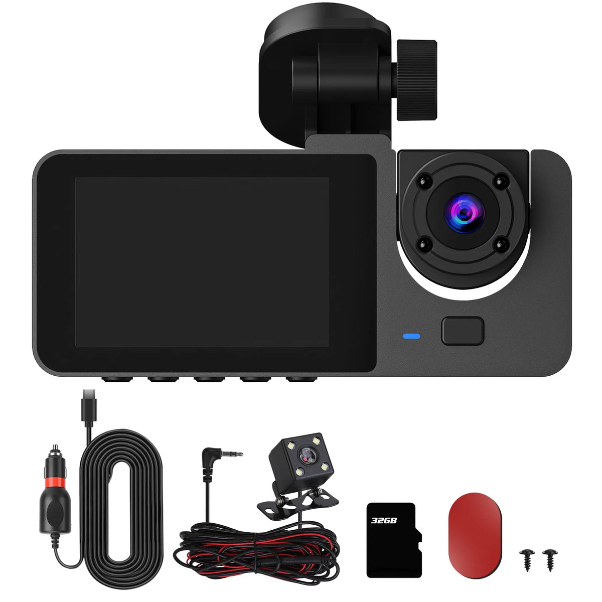 3 Channel Dash Cam Front Inside Rear